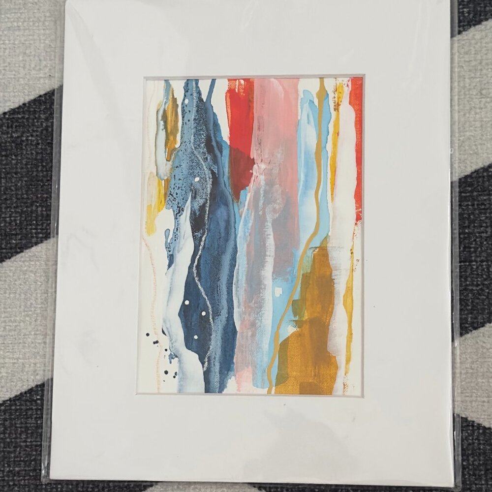 Set of 2  Abstract Paintings Marie Lourdes Boutique Mixed Media on Paper COA - Picture 3 of 5